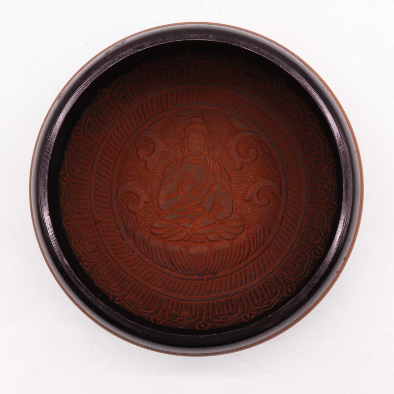 Bol chantant en poudre de terre - Argile Om Buddha - 16 cm