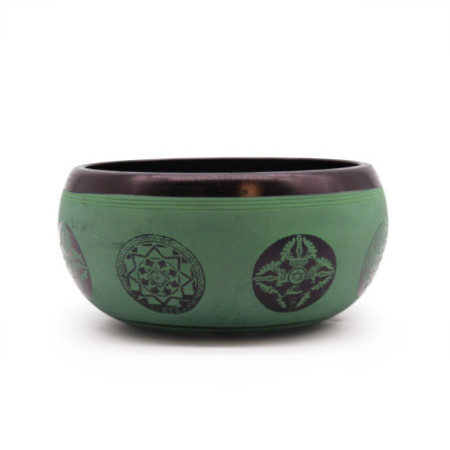 Bol chantant en poudre de terre - Mandala Bouddha - 16 cm