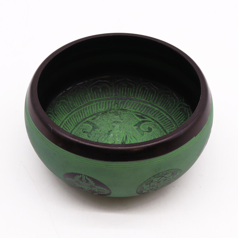 Bol chantant en poudre de terre - Mandala Bouddha - 16 cm