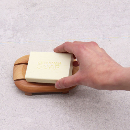 Porte-savon classique en acajou - Ovale dans un rectangle