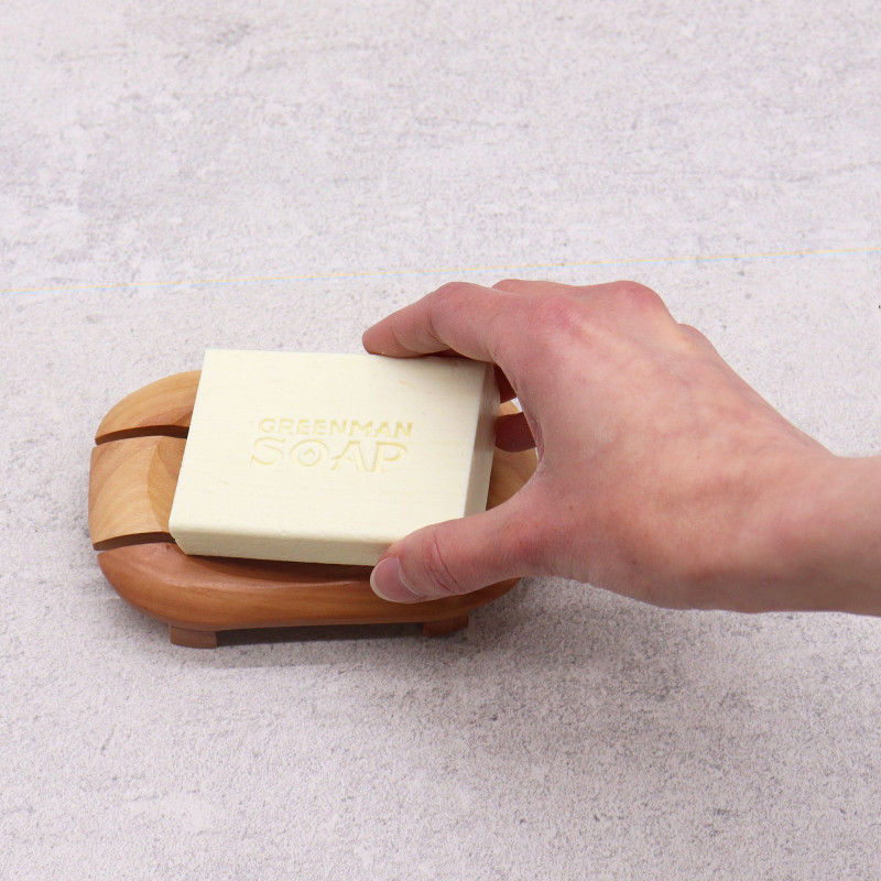 Porte-savon classique en acajou - Ovale dans un rectangle