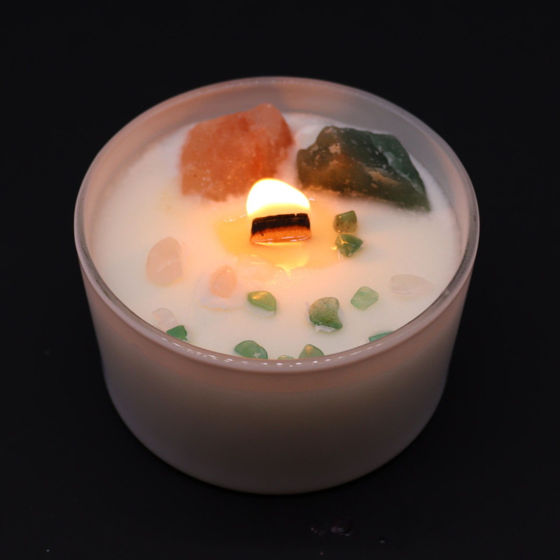Bougies en cristal pour les chakras - Chakra du cœur