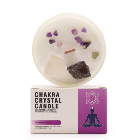 Bougies en cristal pour chakras - Chakra de la couronne
