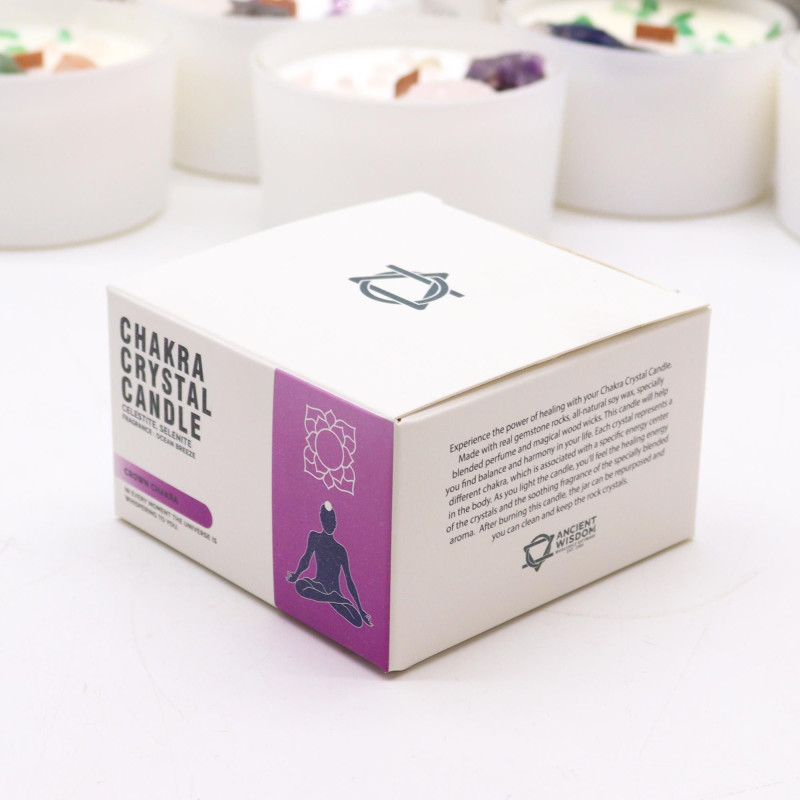 Bougies en cristal pour chakras - Chakra de la couronne
