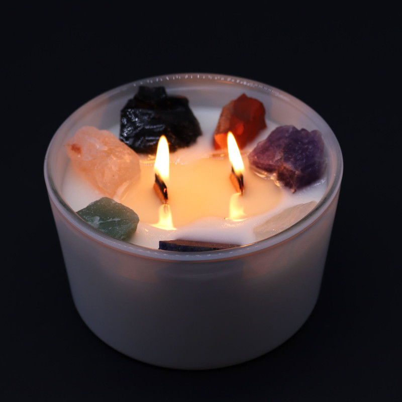 Grandes bougies en cristal Chakra - Seven Chakra