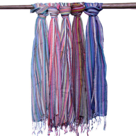 Foulards indiens bohèmes - 50 x 180 cm - Violets aléatoires