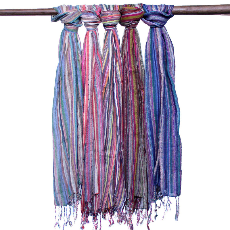 Foulards indiens bohèmes - 50 x 180 cm - Violets aléatoires