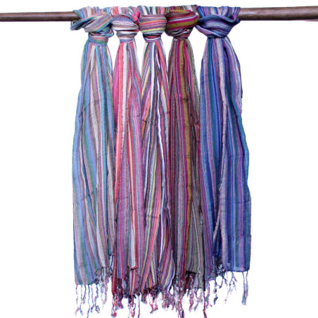 Foulards indiens bohèmes - 50 x 180 cm - Violets aléatoires