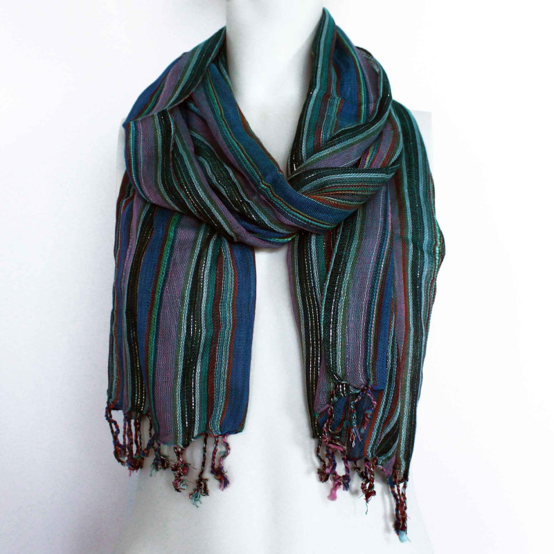 Foulards indiens bohèmes - 50 x 180 cm - Violets aléatoires