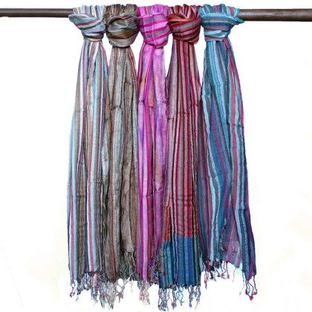 Foulards indiens bohèmes - 50 x 180 cm - Bleus aléatoires