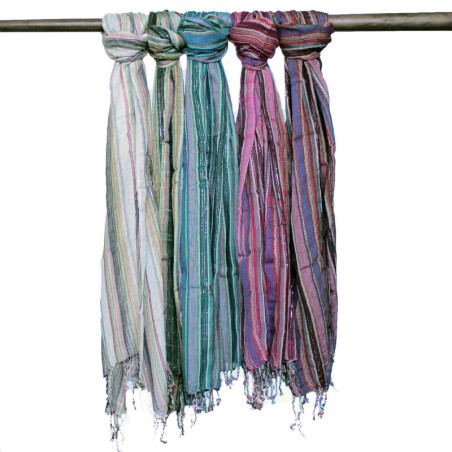 Foulards indiens bohèmes - 50 x 180 cm - Couleurs aléatoires avec fil doré