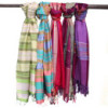 Grands foulards indiens bohèmes - 75 x 180 cm - Violets aléatoires