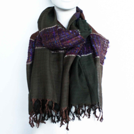 Grands foulards indiens bohèmes - 75 x 180 cm - Bleus aléatoires