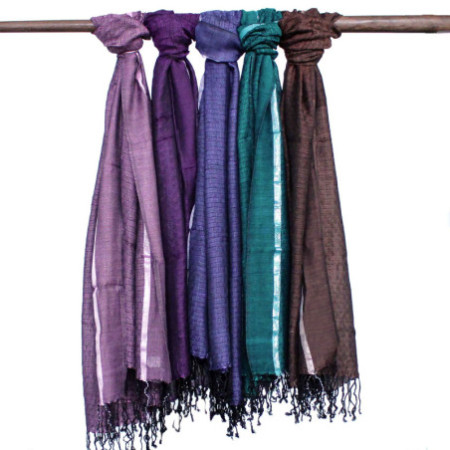 Grands foulards indiens bohèmes - 75 x 180 cm - Couleurs aléatoires avec fil doré