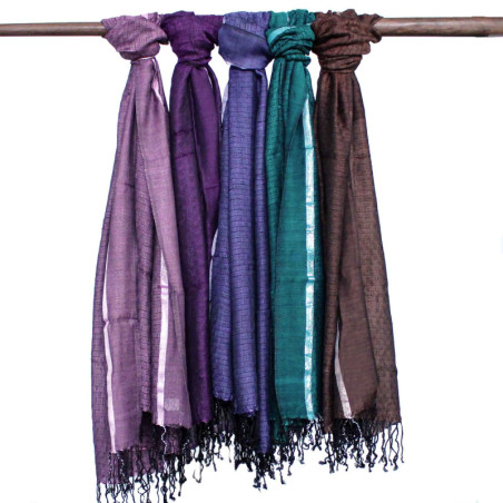 Grands foulards indiens bohèmes - 75 x 180 cm - Couleurs aléatoires avec fil doré
