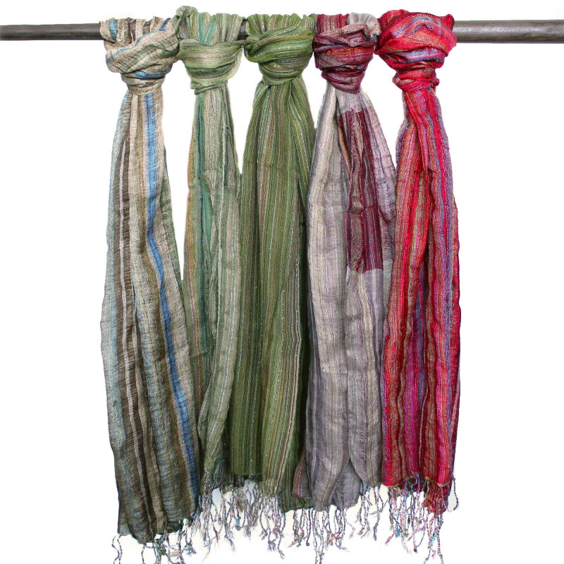 Foulards indiens bohèmes - 50 x 180 cm - Verts aléatoires