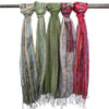 Foulards indiens bohèmes - 50 x 180 cm - Verts aléatoires