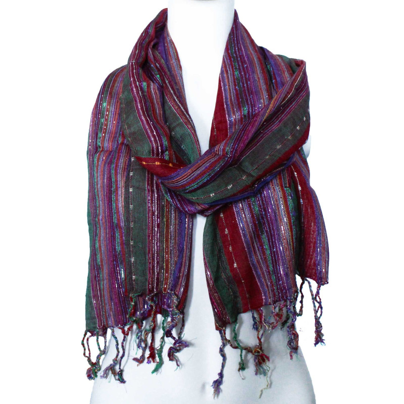 Foulards indiens bohèmes - 50 x 180 cm - Verts aléatoires
