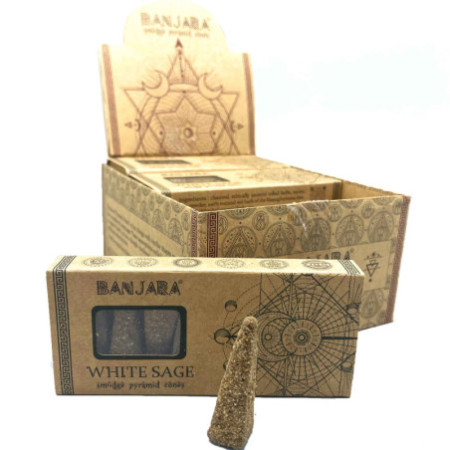 Cônes pyramidaux pour fumigation Banjara - Sauge blanche