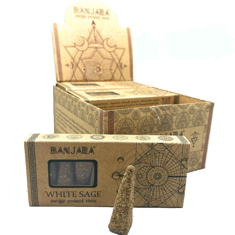 Cônes pyramidaux pour fumigation Banjara - Sauge blanche