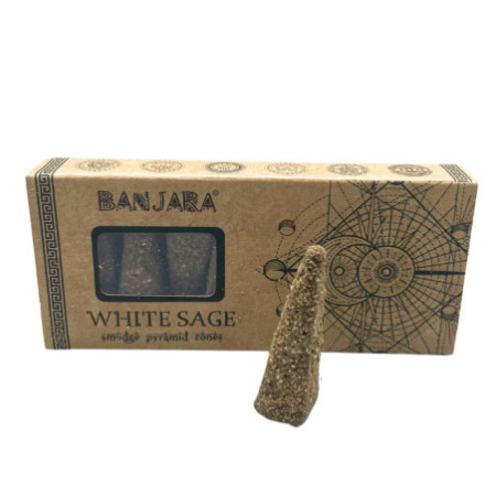 Cônes pyramidaux pour fumigation Banjara - Sauge blanche
