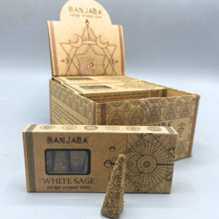 Cônes pyramidaux pour fumigation Banjara - Sauge blanche