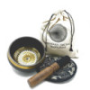 Coffret cadeau de bols chantants martelés et gravés à la main - 14 cm - Médaillons ronds