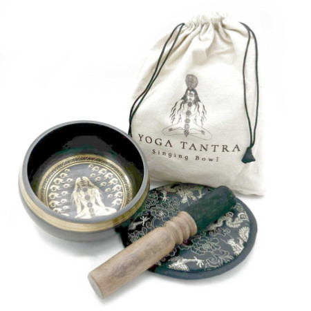 Coffret cadeau de bols chantants gravés et battus à la main - 14 cm - Yogi