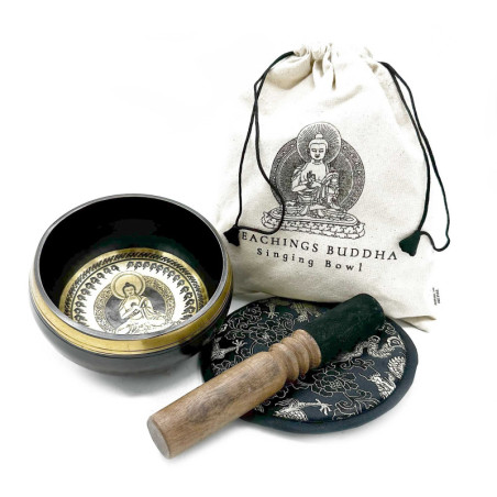 Coffret cadeau de bols chantants gravés à la main - 14 cm - Teachings Buddha