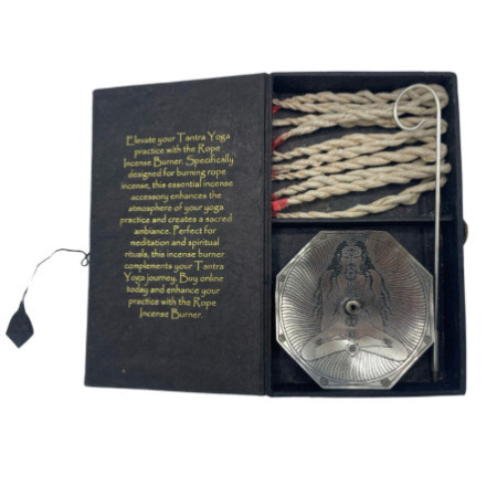 Ensemble de porte-encens en corde et plaqué argent - Sept chakras