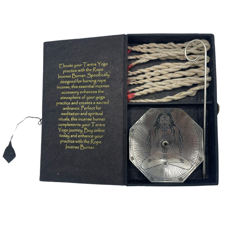 Ensemble de porte-encens en corde et plaqué argent - Sept chakras