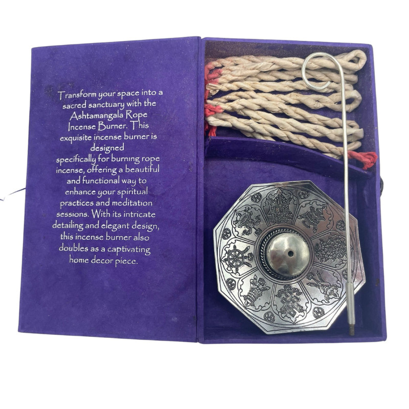 Ensemble de porte-encens en corde et plaqué argent - Astamangal