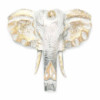 Grande tête d'éléphant - Or et blanc