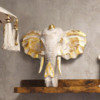 Grande tête d'éléphant - Or et blanc