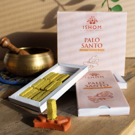Lot de 15 briques d'encens naturel et brûleur - Palo Santo