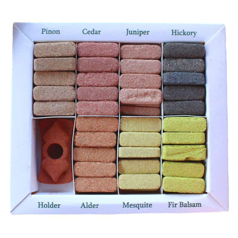 Coffret de présentation de 70 briques d'encens et brûleur - 7 Earthy Himalaya Incenso