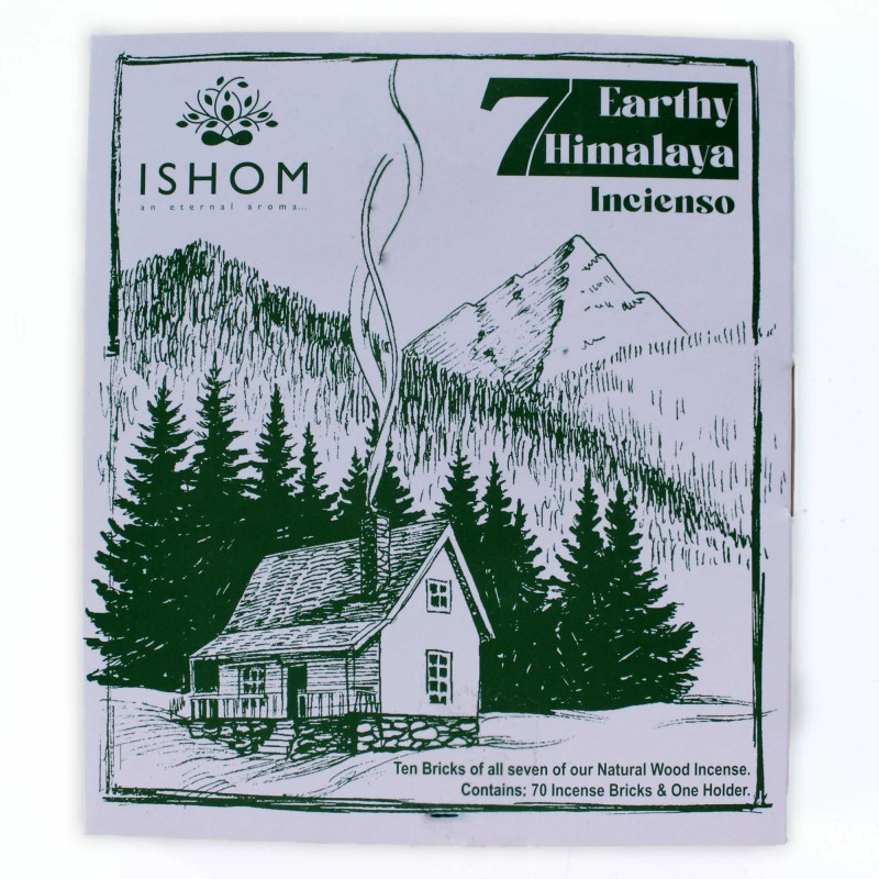 Coffret de présentation de 70 briques d'encens et brûleur - 7 Earthy Himalaya Incenso