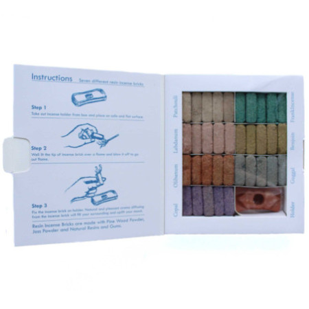 Coffret de 70 briques d'encens et brûleur - Far West