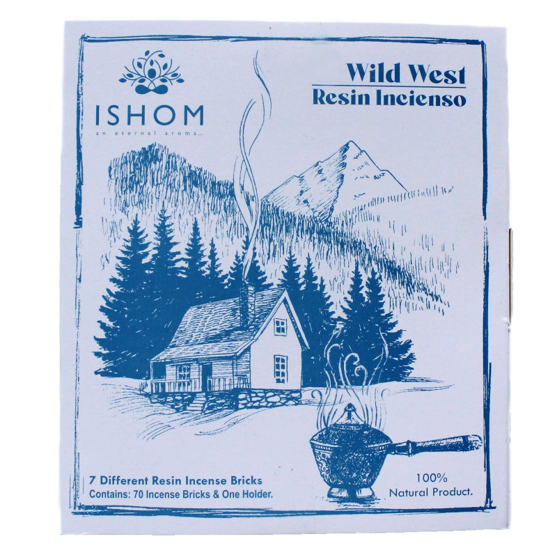 Coffret de 70 briques d'encens et brûleur - Far West
