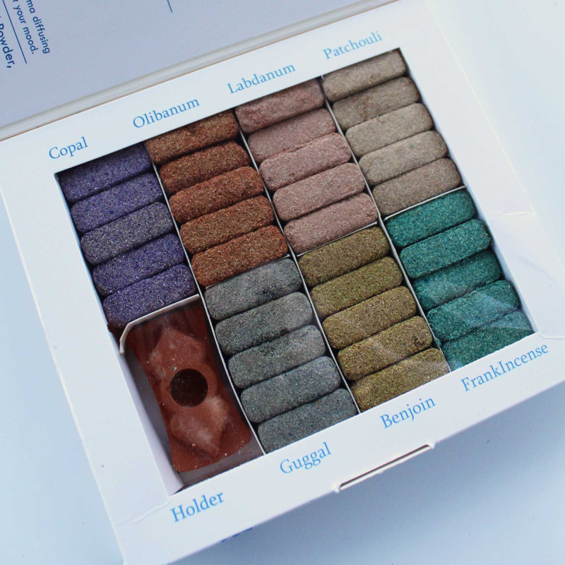 Coffret de 70 briques d'encens et brûleur - Far West
