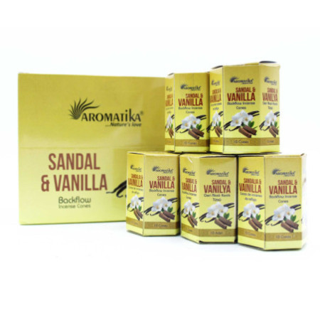 Lot de 10 encens Masala Backflow - Bois de santal et vanille