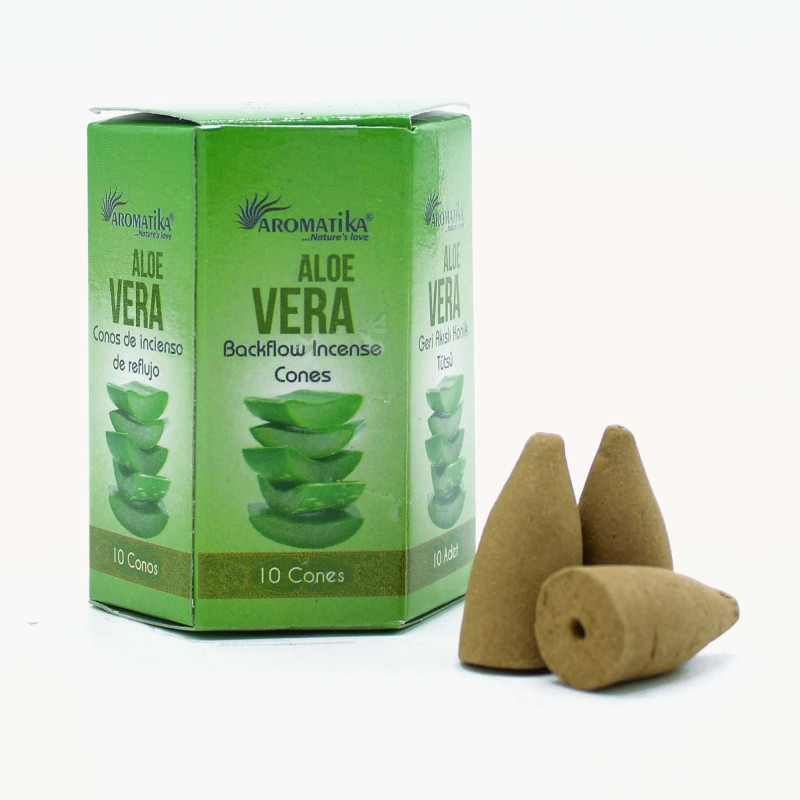 Lot de 10 encens Masala Backflow - Aloe Vera
