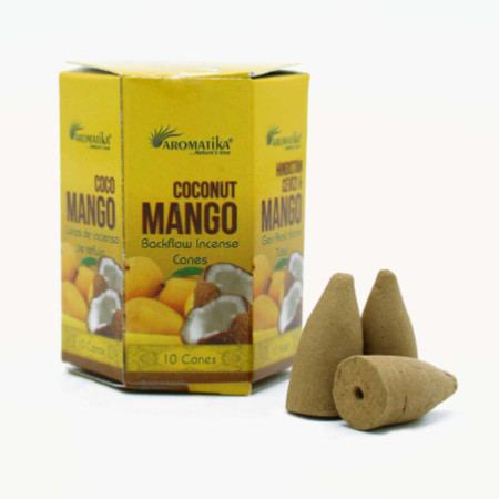 Lot de 10 encens Masala Backflow - Noix de coco et mangue