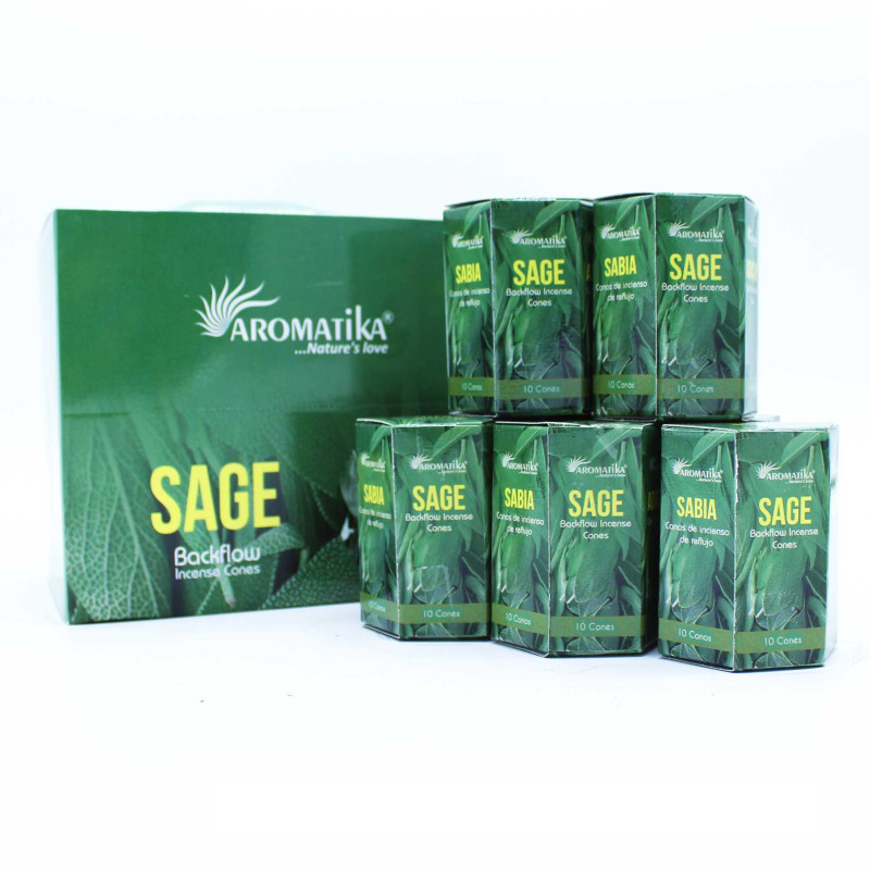 Lot de 10 encens Masala Backflow - Sauge