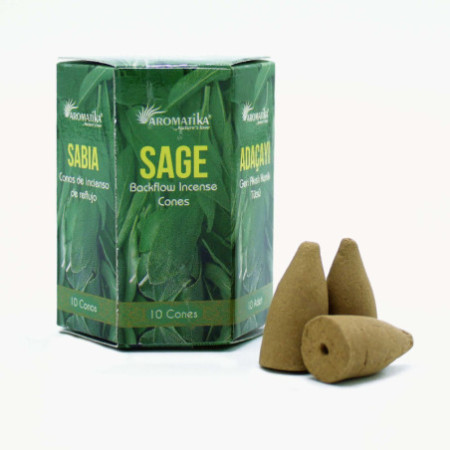 Lot de 10 encens Masala Backflow - Sauge