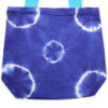 Sac en coton naturel teinté (227 g) - 38 x 42 x 12 cm - Anneaux bleus - Poignée bleue