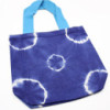 Sac en coton naturel teinté (227 g) - 38 x 42 x 12 cm - Anneaux bleus - Poignée bleue