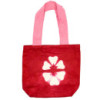 Sac en coton naturel teinté (227 g) - 38 x 42 x 12 cm - Fleur marron - Anse rose