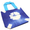 Sac en coton naturel teinté (227 g) - 38 x 42 x 12 cm - Fleur bleue - Poignée bleue