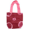 Sac en coton naturel teinté (227 g) - 38 x 42 x 12 cm - Anneaux marron - Poignée rose